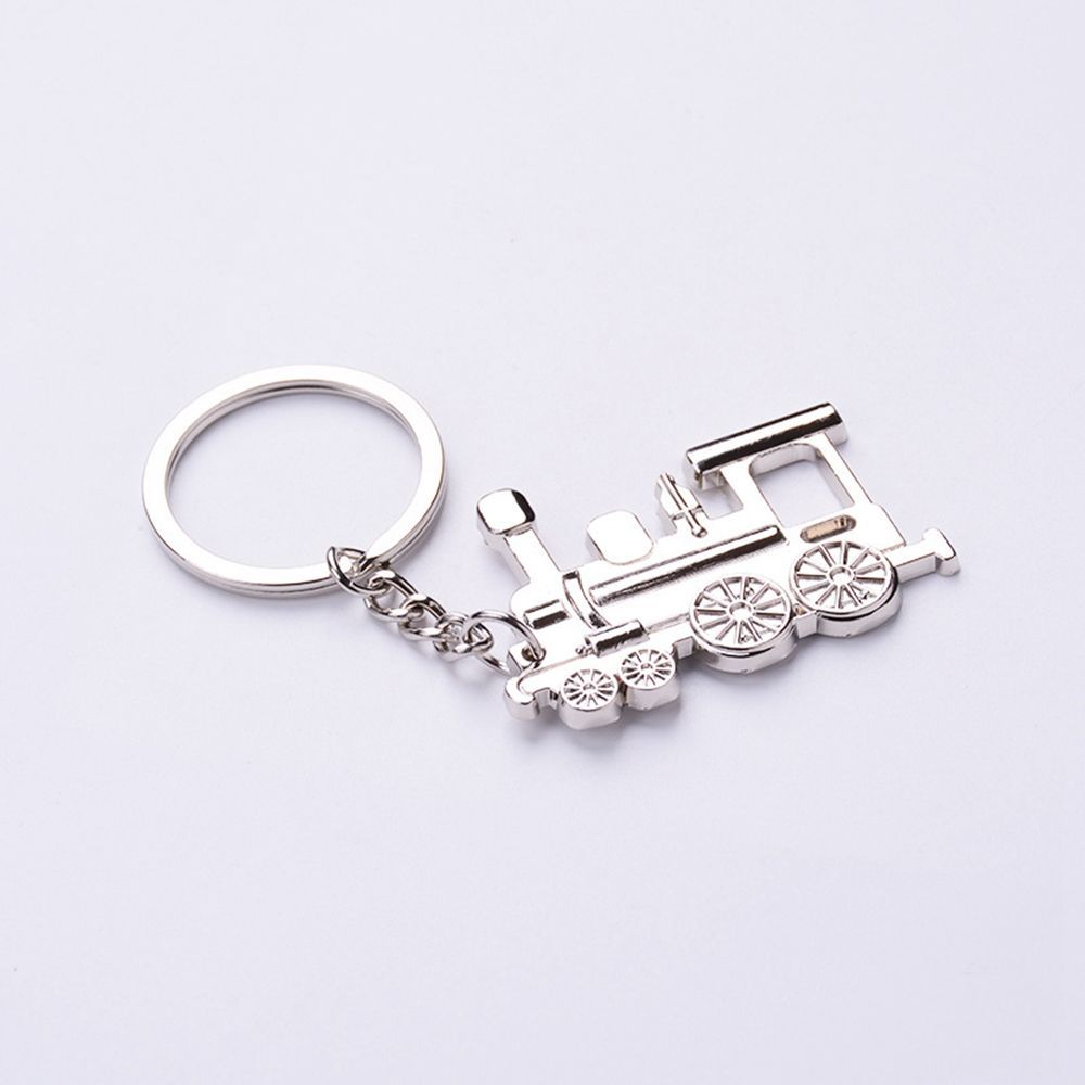 Design Metal Keyring Rock Fob Silver Punk Train Steam Holder Key Chains