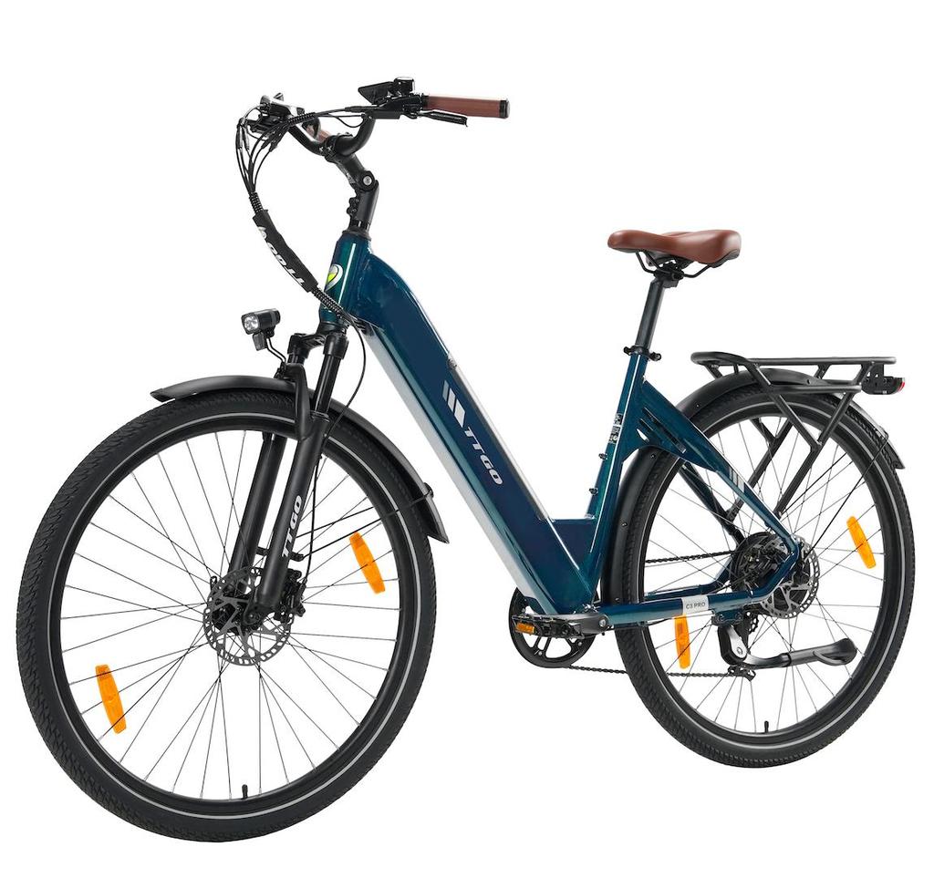 TTGO Электровелосипед C3 PRO для пересеченной местности, 28-дюймовые колеса, 36V20Ah, 250W, запас хода 120 км, грузоподъемность 125 кг, дорожный, максимальная скорость 25 км/ч, городской электровелосипед для поездок на работу