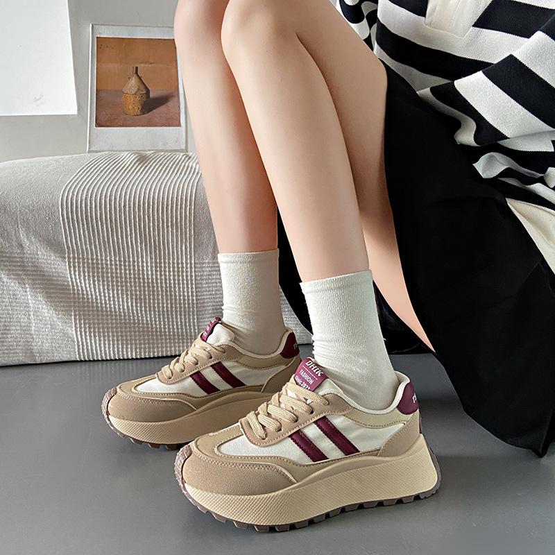 Ins Korean Version of Forrest Gump Women's Shoes, Spring New Internet Celebrity Student Sports Shoes Heightened Street Casual Shoes
