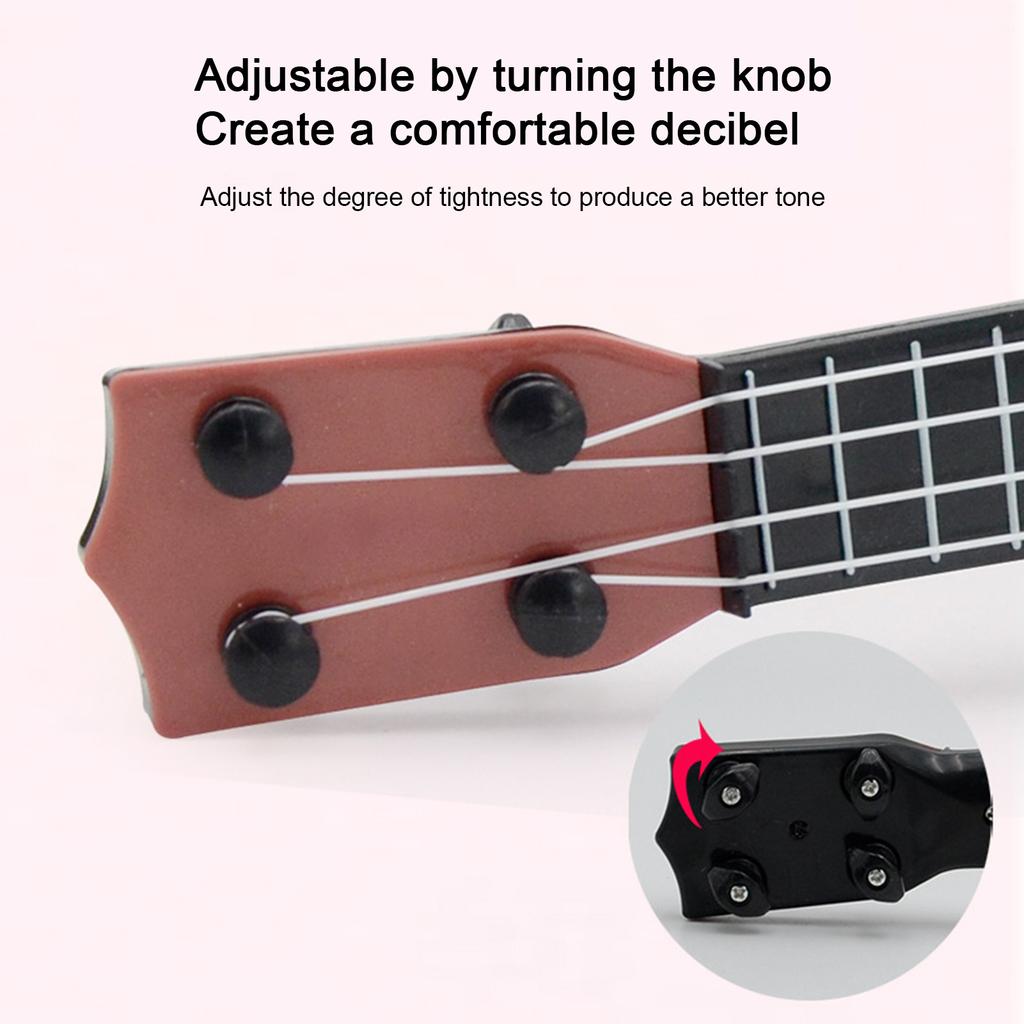 Mini 4 Strings Classical Ukulele Guitar Toy Simulation Kids Children Beginner Music Enlightenment Small Guitar for Entertainment