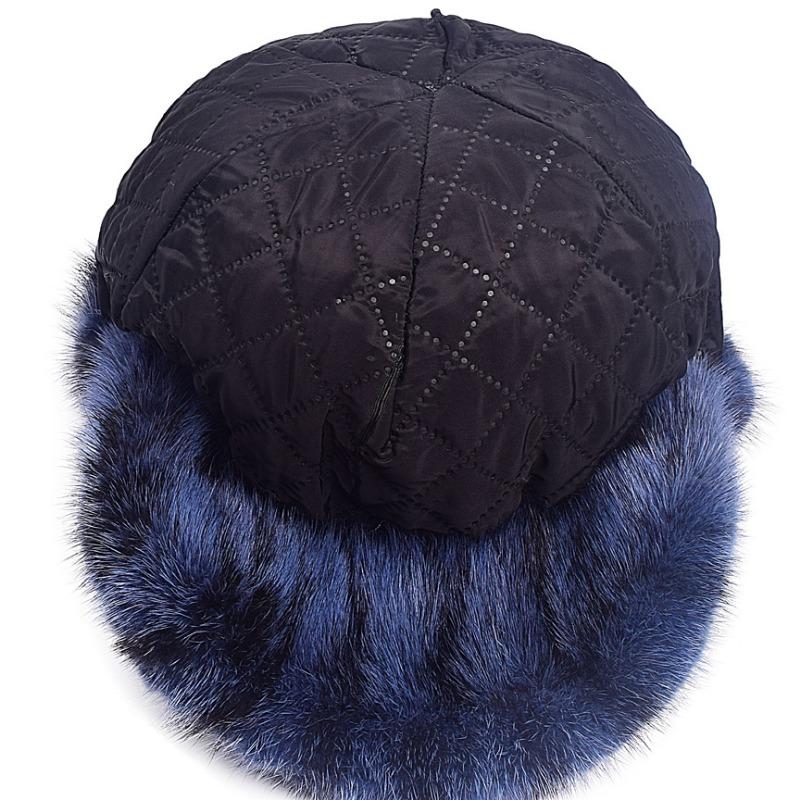 Норковая шапка женская осень и зима норковый мех мех норки модная трендовая норковая шапка универсальная бейсболка-рыцарь