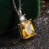 Персонализированные ювелирные изделия Ins Style Diamond Geometric Yellow Square ожерелье Простое корейское элегантное ожерелье для женщин