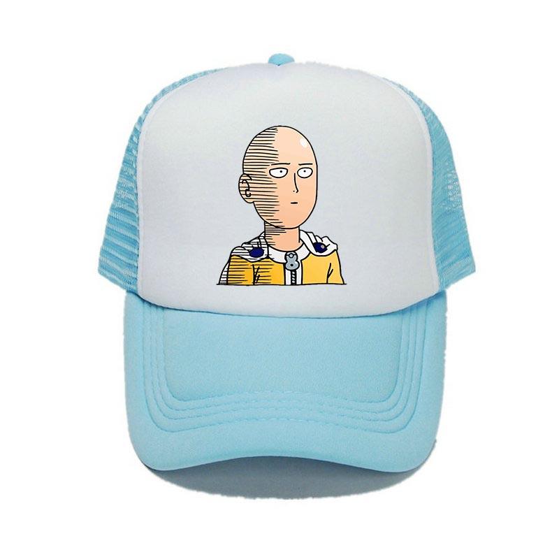 One Punch Man Mesh Dad Hat Japanese Anime Fans Casual Bone Gorras Cap For Women Unisex Webcomic Bald Hero Baseball Cap YY316