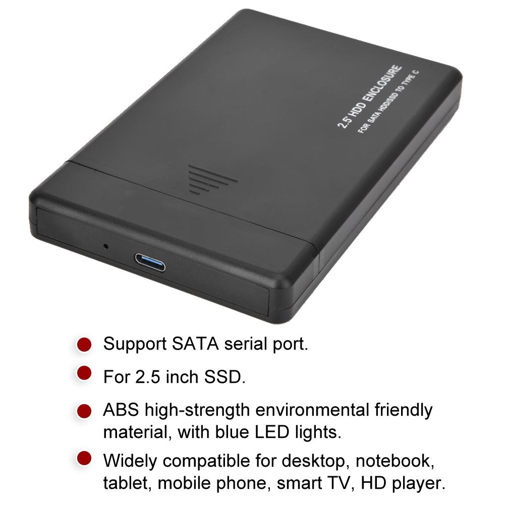 2.5 дюйма для твердотельного диска SATA3 Type C, механический внешний бокс для жесткого диска (Не включая жесткий диск)