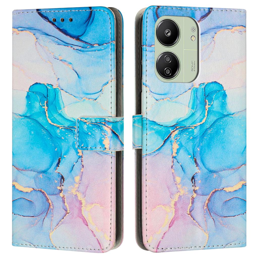 Чехол-подставка для Xiaomi Redmi 13C 5G/13C 4G/Poco C65 4G/Poco M6 5G/Redmi 13R 5G с мраморным узором из ПУ кожи, кошелек, чехол для телефона