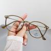 Myopia Glasses Retro Glasses Anti-Blue Light Glasses Plain Flat Glasses Cold Brown Can Be Matched With Degrees Round Frame Black Frame Anti-Fog