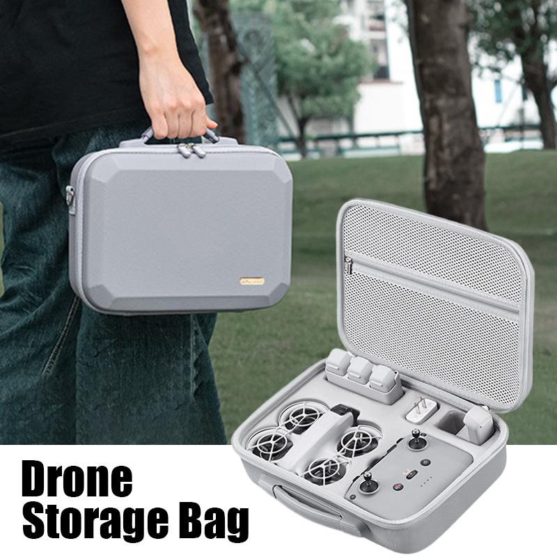 Drone Storage Bag Handheld Flying Camera Accessory Box Splash-proof PU Portable Carrying Case Shoulder Bag for Outdoor Shooting