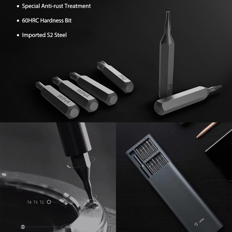 Xiaomi Отвертка Mijia для ежедневного использования, набор прецизионных отверток 24 в 1, магнитные биты 60HRC, домашний комплект, инструменты для ремонта, набор отверток «сделай сам»