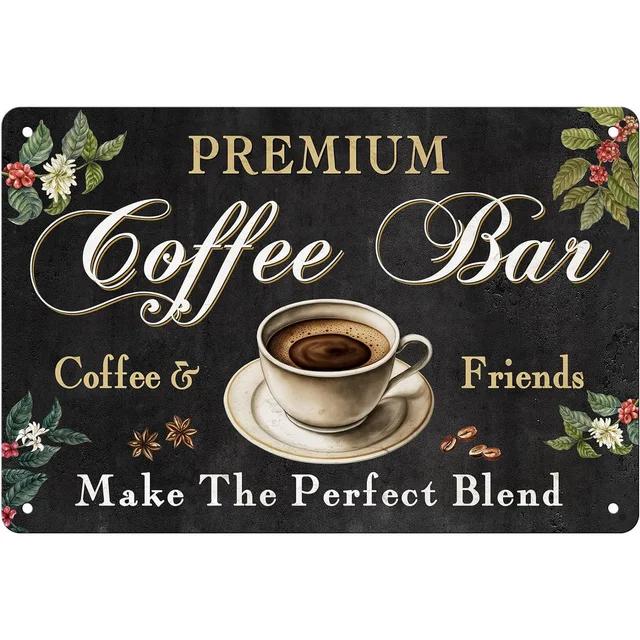Винтажная металлическая жестяная табличка Drink Coffee Настенная декоративная табличка для мужской пещеры Домашнего кафе Сада Клуба Бара Ретро Железный художественный постер