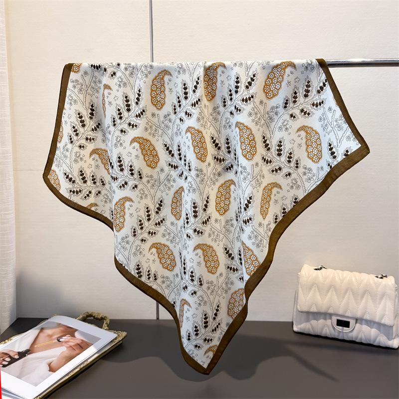 Cashew Print Hairbands Scarf Women Elagant Cotton Linen Feeling Bandana Neck Kerchief Head Bands Foulard Female Scarfs