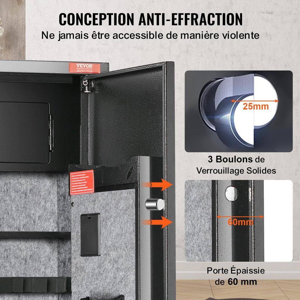 7-8 Rifles Gun Safe, Rifle Safe with Digital Keypad & Lock, Gun Storage Cabinet for Shotguns with Built-in Storage Locker, Removable Storage Shelf for