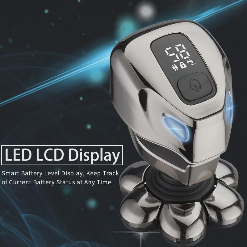 Мощная многофункциональная мужская электробритва с 7 лезвиями для лысых голов