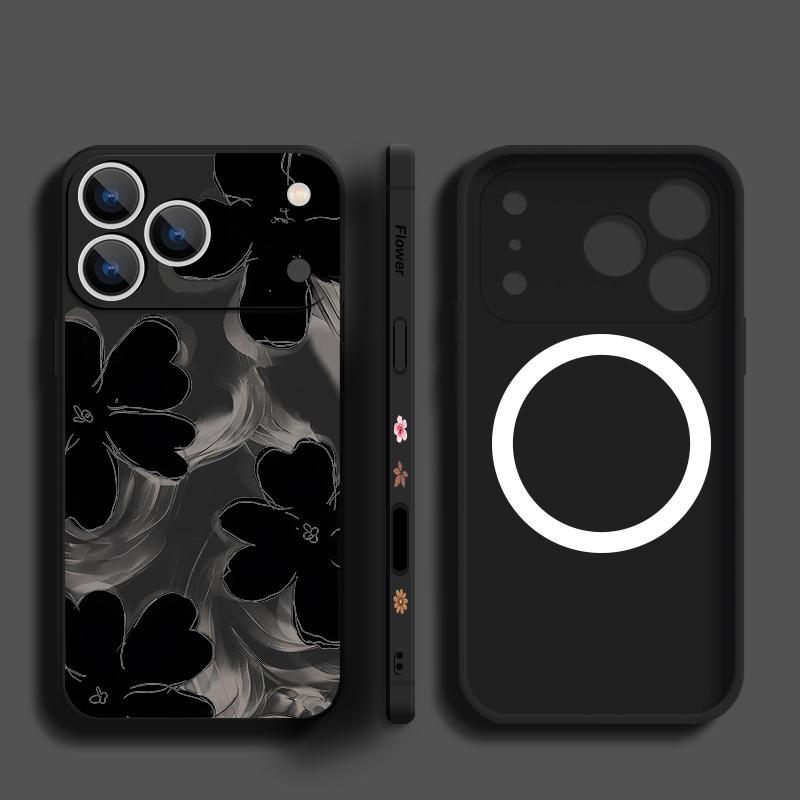 Чехол для iPhone 17 Pro Max с рисунком из мультяшных ромашек, магнитный, для Magsafe, мягкая накладка для iPhone 16 15 14 13 Pro Max 17E 16E
