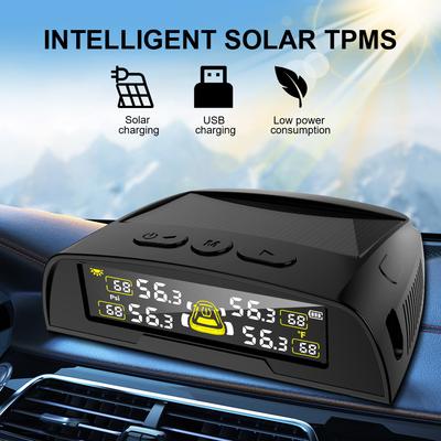 Универсальный монитор температуры шин USB / Солнечный TPMS Автомобильные аксессуары Система контроля давления в шинах автомобиля Цифровой дисплей
