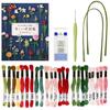 Beautiful Flower Encyclopedia for Crocheting with Embroidery Thread Materials and Tool Set for Making Projects Quickly &