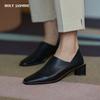 2024 Spring Summer Arrive Dress Office Shoes Women Pumps Genuine Leather Shoes Square Toe High Heels Single Shoes Heels Women
