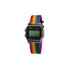 Casio Часы с кварцевым механизмом, нейлоновый ремешок, унисекс, черный циферблат, A158WA-1(Watch5--)
