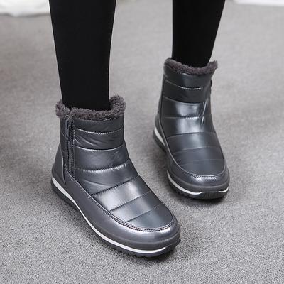 Зимние универсальные модные короткие ботинки теплые и бархатные нескользящие снежные ботинки хлопковая обувь женские новые маленькие белые туфли короткие туфли на плоской подошве