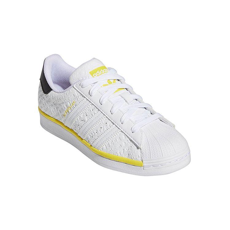 adidas Детские кроссовки Superstar J 3 Stripe Life White Cloud-White Beam-Yellow FZ6255