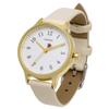 Fieldwork Analog Watch with Leather Strap and Second Queen Women's Heart-Shaped Hand, White, JN020-1