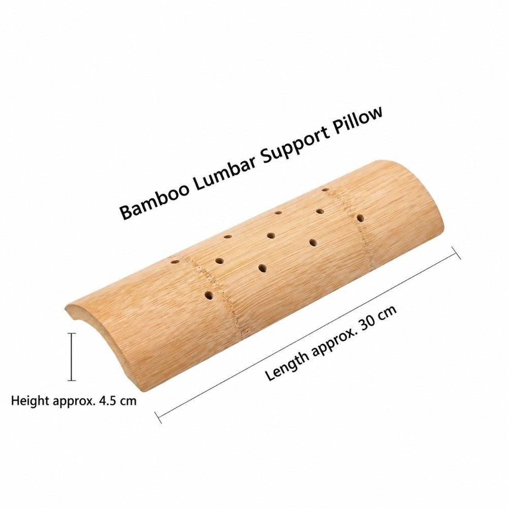 Ergonomic Curved Bamboo Neck Pillow Breathable Perforated Hard Sleeping Cushion Bedroom Use