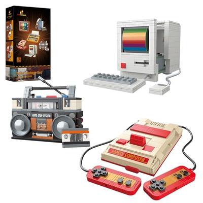 JMBricklayer Винтажная игровая консоль, компьютер и радио, строительный набор 20132, винтажный набор строительных блоков для взрослых, 3-в-1 винтажная модель для демонстрации Off