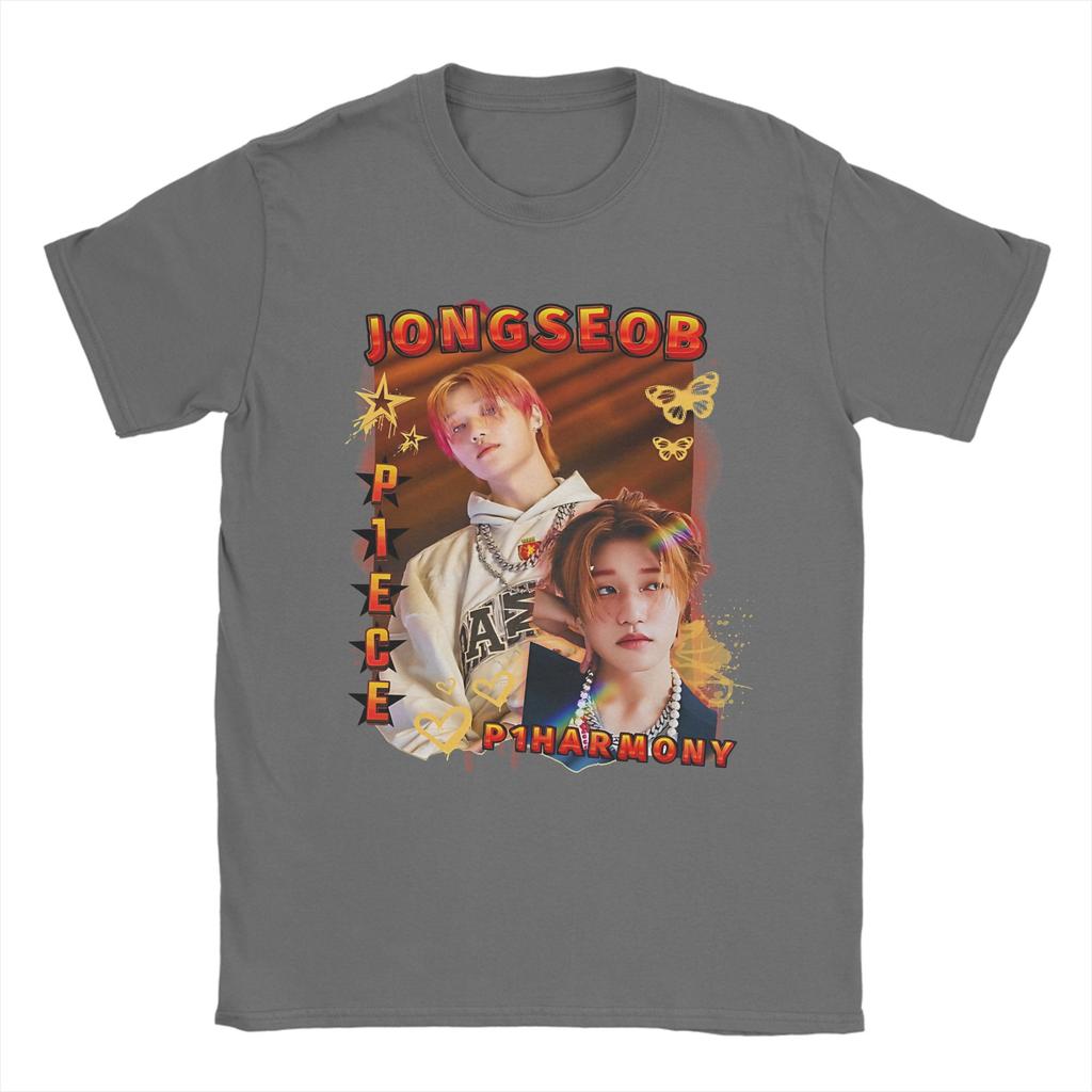 Unisex P1Harmony Jongseob Korean Group KPop T Shirts Cotton Tops Leisure Short Sleeve Crew Neck Tees Plus Size TShirts