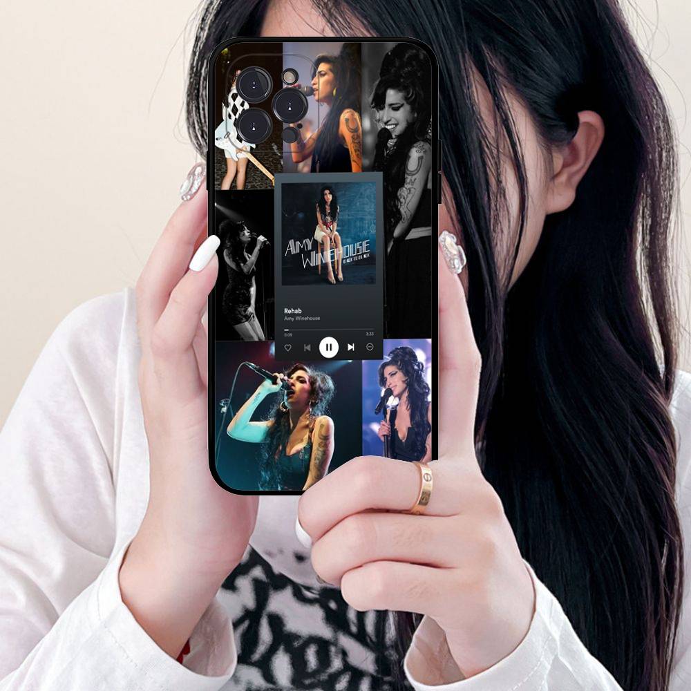 Чехол для телефона Amy Winehouse 'Красивая женщина' Для iPhone 16 15 17 13 14 12 11 Pro Max Plus Черный корпус