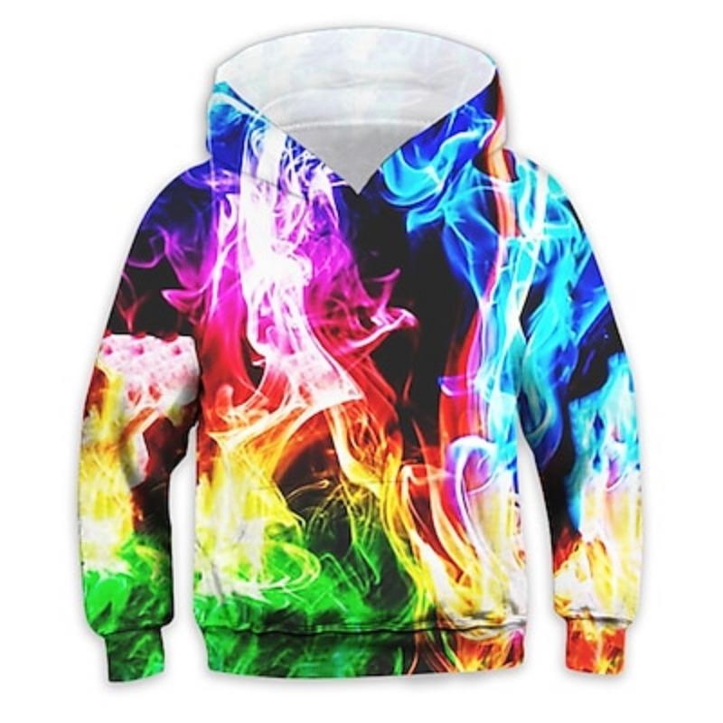 Kids Boys Hoodie Long Sleeve 3D Print Gradient Children Tops Fashion Daily Daily Indoor Outdoor Regular Fit 3-13 Years