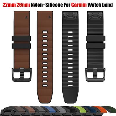 Ремешок QuickFit 22/26 мм для Garmin Epix Pro/fenix 8 7 7X Pro Кожаный Силиконовый Ремешок для Часов Forerunner 965 970 Enduro 3 Спортивный Браслет