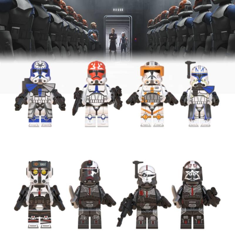 Блоки 8 шт. Строительная минифигурка Клон Солдаты Асока Фигурка Подарок для фанатов
