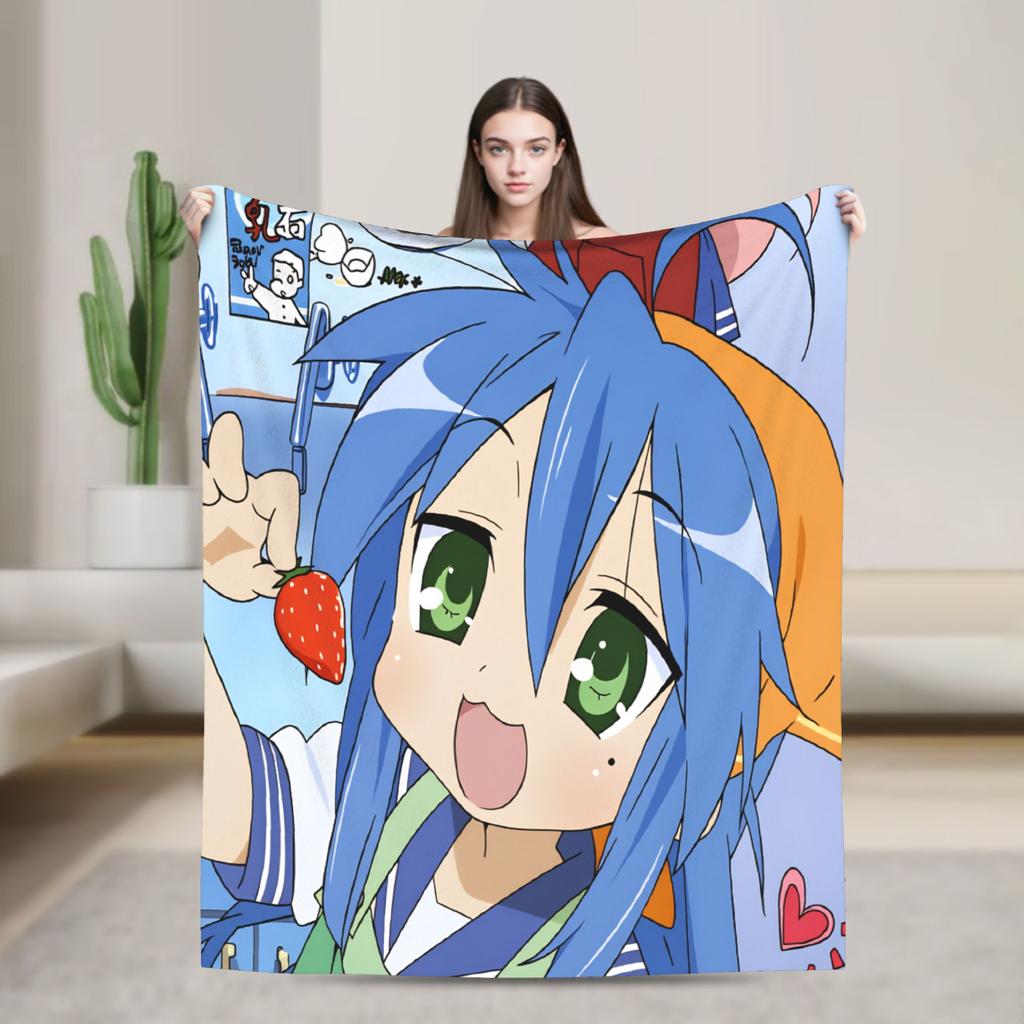 Konata izumi L-Lucky S-Star Blanket Warm Novelty Plush Bedding Throws For Child Couch Bed Flannel Bedspread Bed Cover