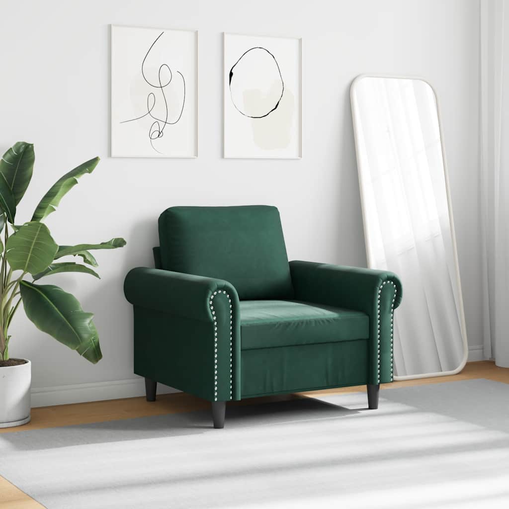 Armchair Dark Green 60 cm Velvet