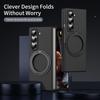 Magnetic Phone Case for Samsung Galaxy Z Fold Special/Z Fold 6 Slim/W25 Ring Kickstand Hard PC Cover with Tempered Glass Screen Film