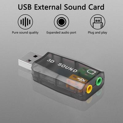 USB Звуковая карта Внешняя Мини Звуковая карта USB на 3,5 мм Микрофонный Разъем для Наушников Стерео 3D Аудиоадаптер для Ноутбука ПК