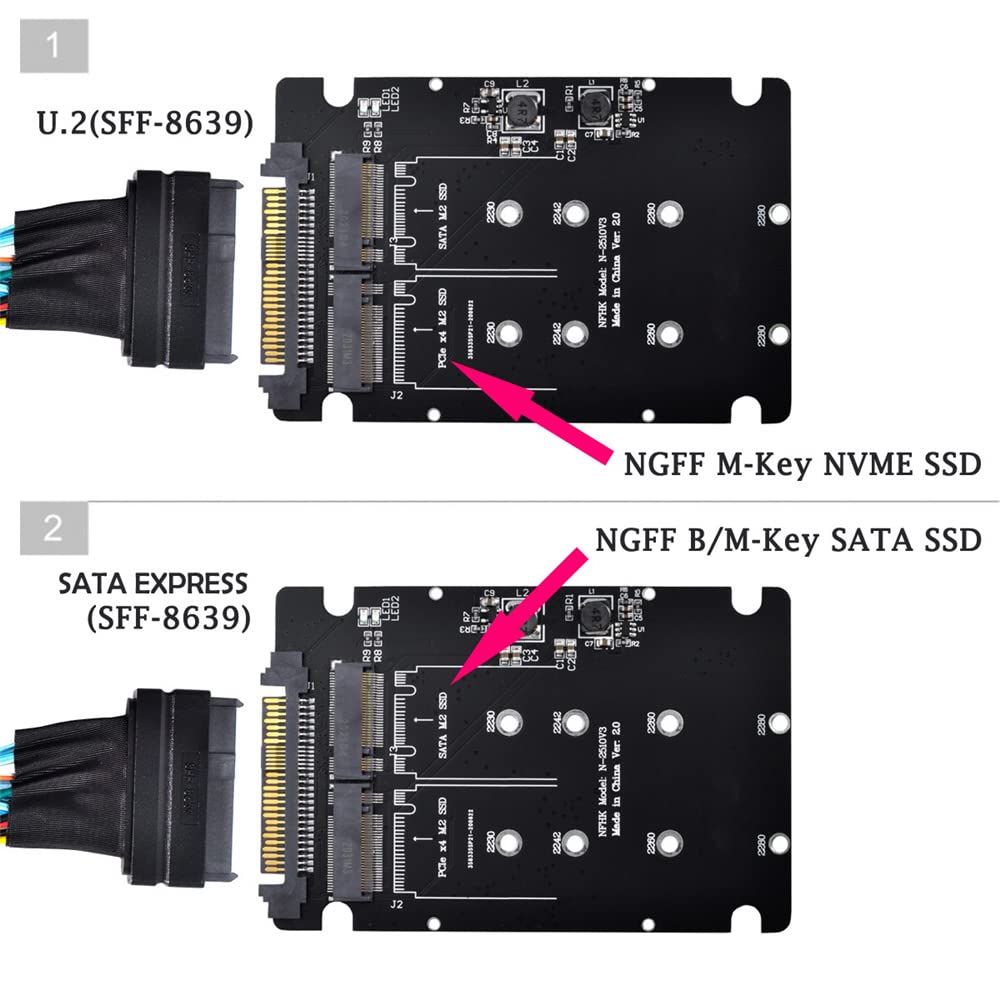 Адаптер NFHK NVME to Combo NGFF SATA PCIe SSD для материнской платы SSD 750 p3600 p3700 Замена SFF-8639 U.2 M.2 M-Key