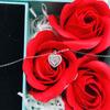 Exquisite Silver Color Love Heart Pendant Necklace for Women Shiny Cubic Zirconia Crystal Necklace Valentines Day Gift