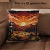 D Southwestern Desert Sunset Boho Pillow Covers Pattern Cushion Cover Suitable For Sofa Bedroom Car Pillow Cover