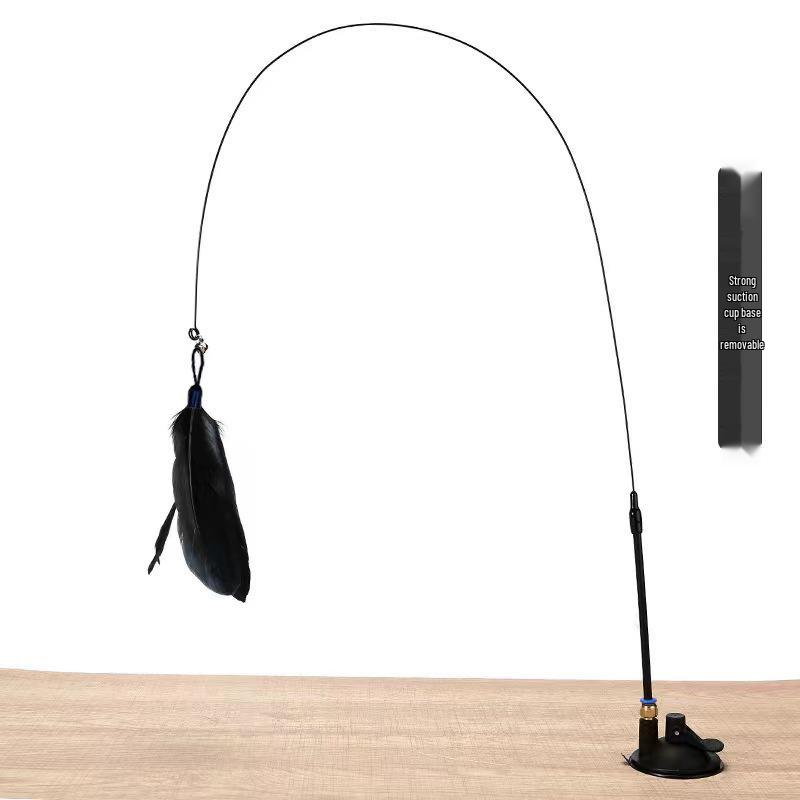 Игрушечные игрушки: Прочная присоска с длинным стержнем, пером и проволокой, устойчивой к укусам, для самостоятельного развлечения