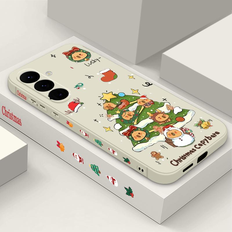 Чехол с рисунком рождественской елки для Samsung Galaxy S25 S24 Ultra S23 S22 Plus S21 FE A15 A16 A17 A26 A35 A36 A54 A55 A56 5G Чехол-шнурок Фунда