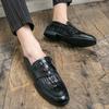 FashionMens Crocodile Pattern Leather Loafers Slip On Wedding Party Men Shoes Luxury  Noble Elegant Dress Shoes for Men Moccasins