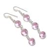 Натуральный розовый кунцит драгоценный камень 925 стерлинговое серебро ювелирное изделие серьга 2.25" p0n77
