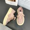 Весенние новые повседневные туфли на толстой подошве с двумя низкими ступнями и мягкой подошвой на шнуровке для женщин
