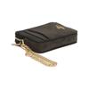 Coach Кошелек-кардхолдер Color Block на молнии с металлическим логотипом, холст и кожа, женский, черный/коричневый C0058-IMAA8