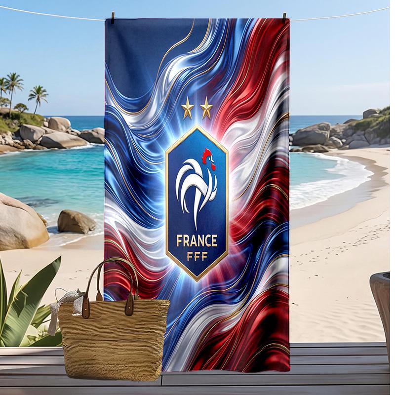 Пляжное полотенце с принтом France Football, быстросохнущее, супервпитывающее, мягкое банное полотенце для плавания, пляжа, путешествий, сувенир, подарок