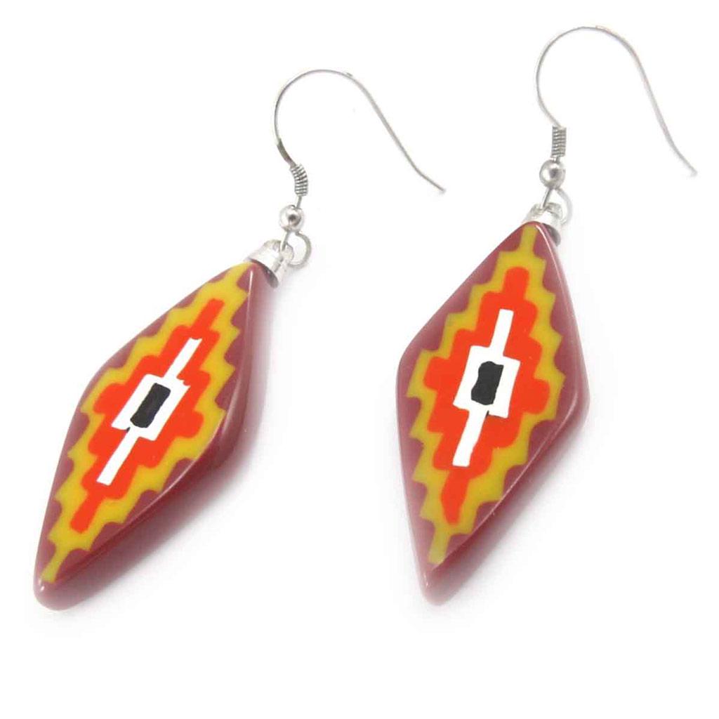 Les Trésors De Lily [J8690] - Brown 'Cheyennes' Designer Earrings