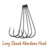 50/100PCS #16-3/0 Aberdeen Long Shank Fish Hook Sabiki Rig Streamer Fly Hook Saltwater Freshwater Bait Hook