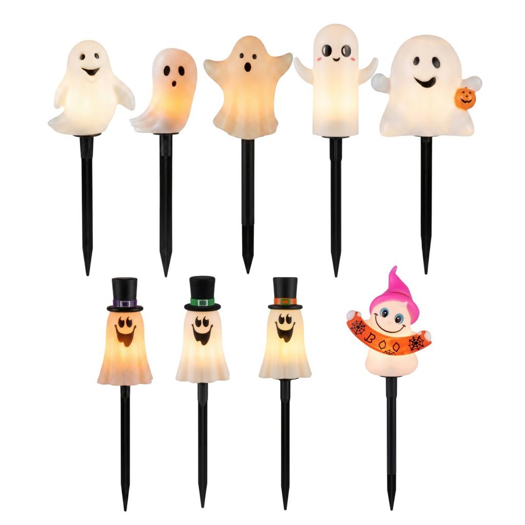 Halloween Decoration Stakes Lights Cute Ghost Outdoor Yard Garden Bar Haunted House Party Lamp