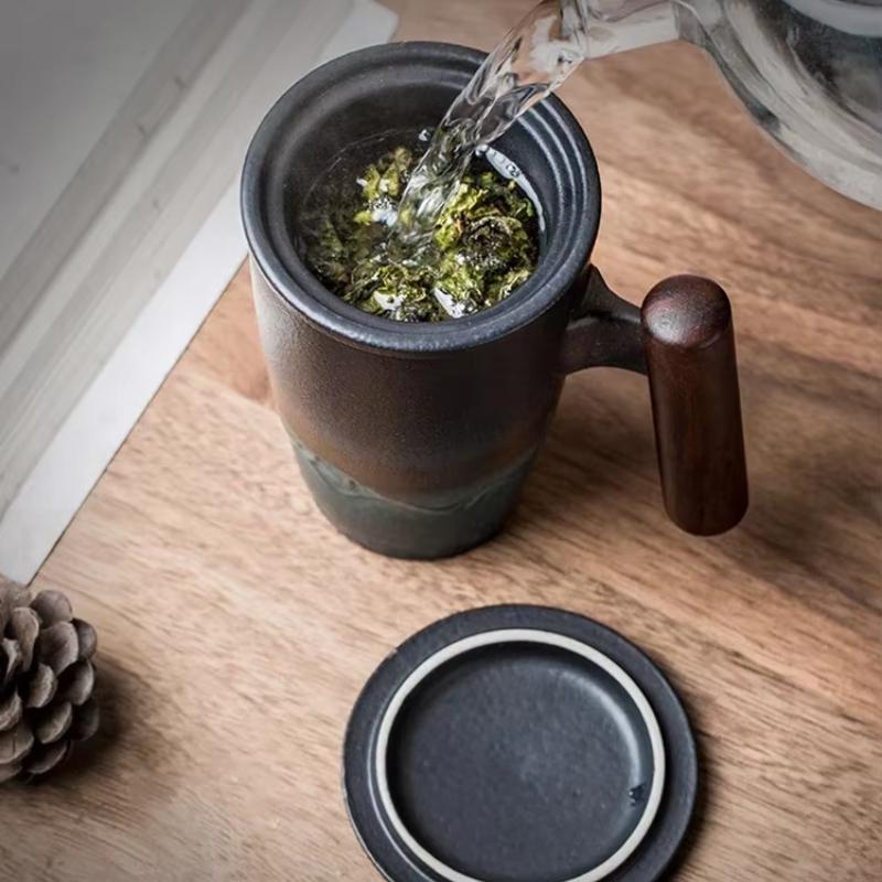 Эстетичная Креативная Ретро Кружка Керамическая Большая Чашка для Чая Кофе Ручная Работа Керамическая Кружка Чашки и Кружки Элегантный Деловой Подарочный Набор Традиционная Китайская Чаша