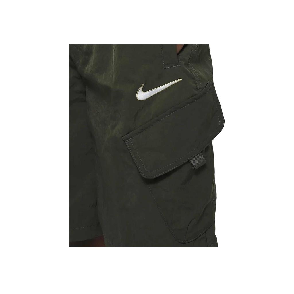 Nike Детские шорты для игр на открытом воздухе с однотонным логотипом, детские брюки цвета хаки, зеленый FB1326-325